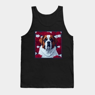 St bernard, dog. style vector (red version st bernard) Tank Top